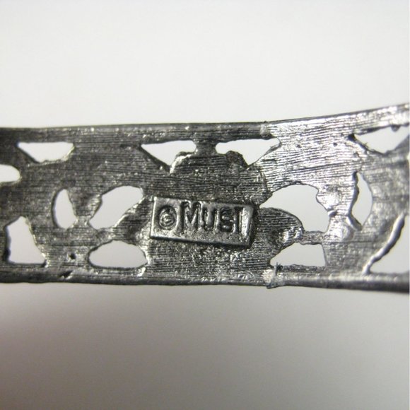 Musi Set 2 Vintage Shoe Dress Clips Fur Silvertone Buckle Filigree BENT - Picture 9 of 9